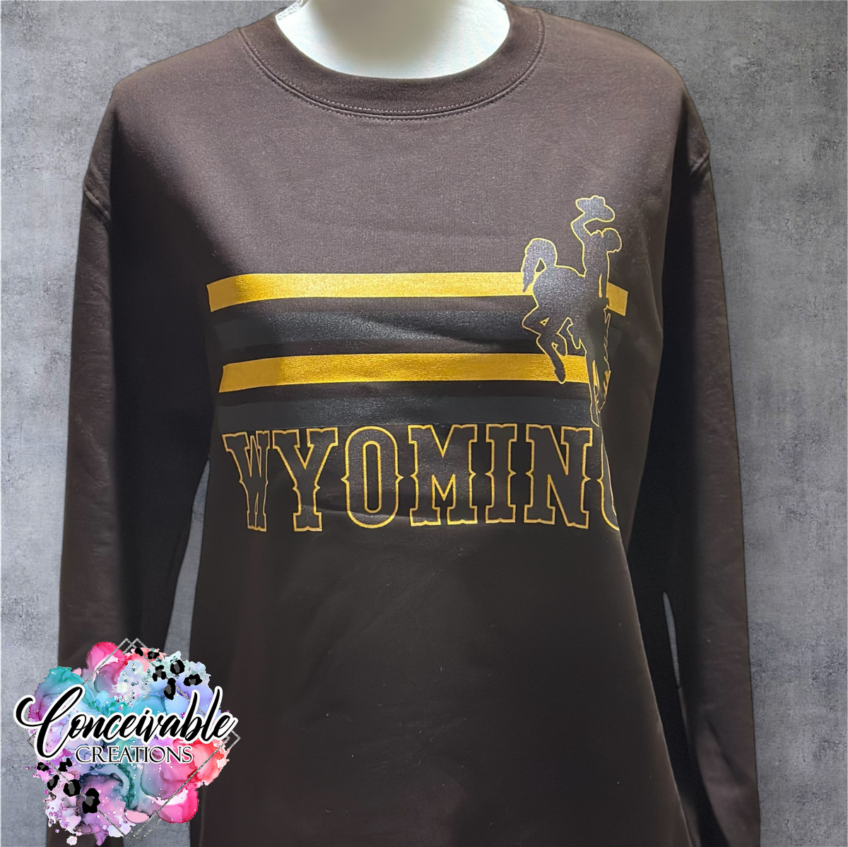 Retro Wyoming-Horse and Rider Crewneck