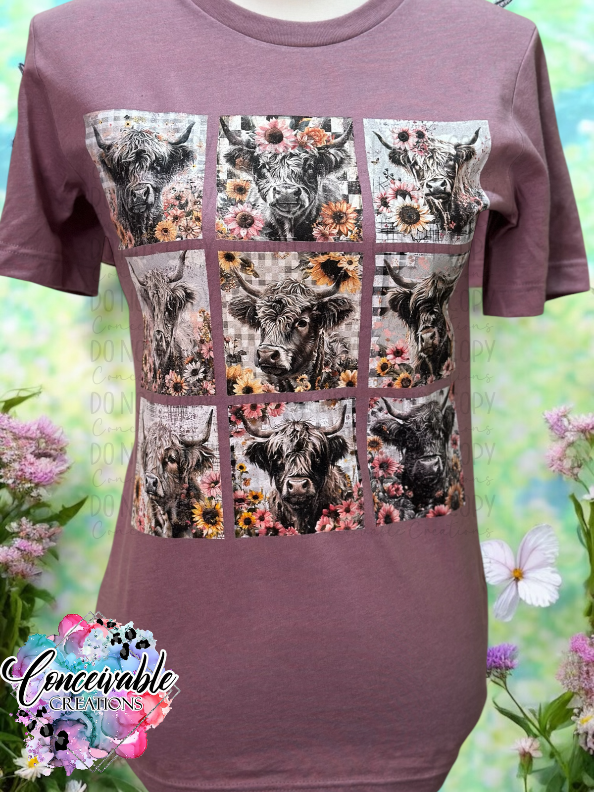 Highland Cow Rustic Tee